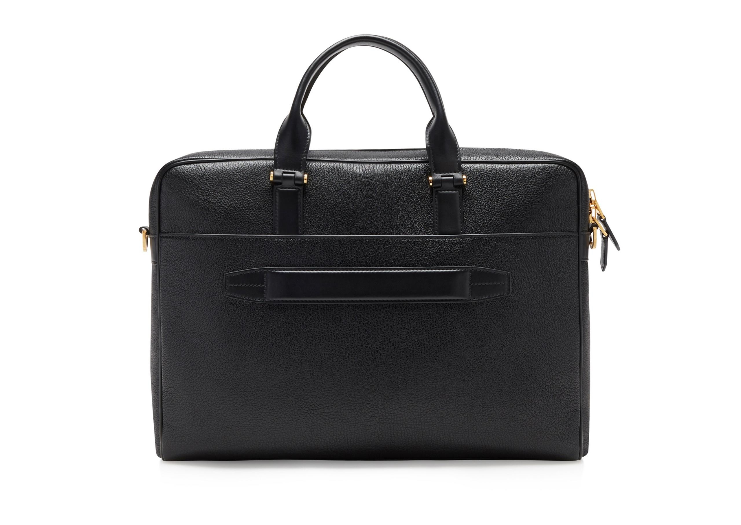 GRAIN LEATHER SLIM BRIEFCASE - 3