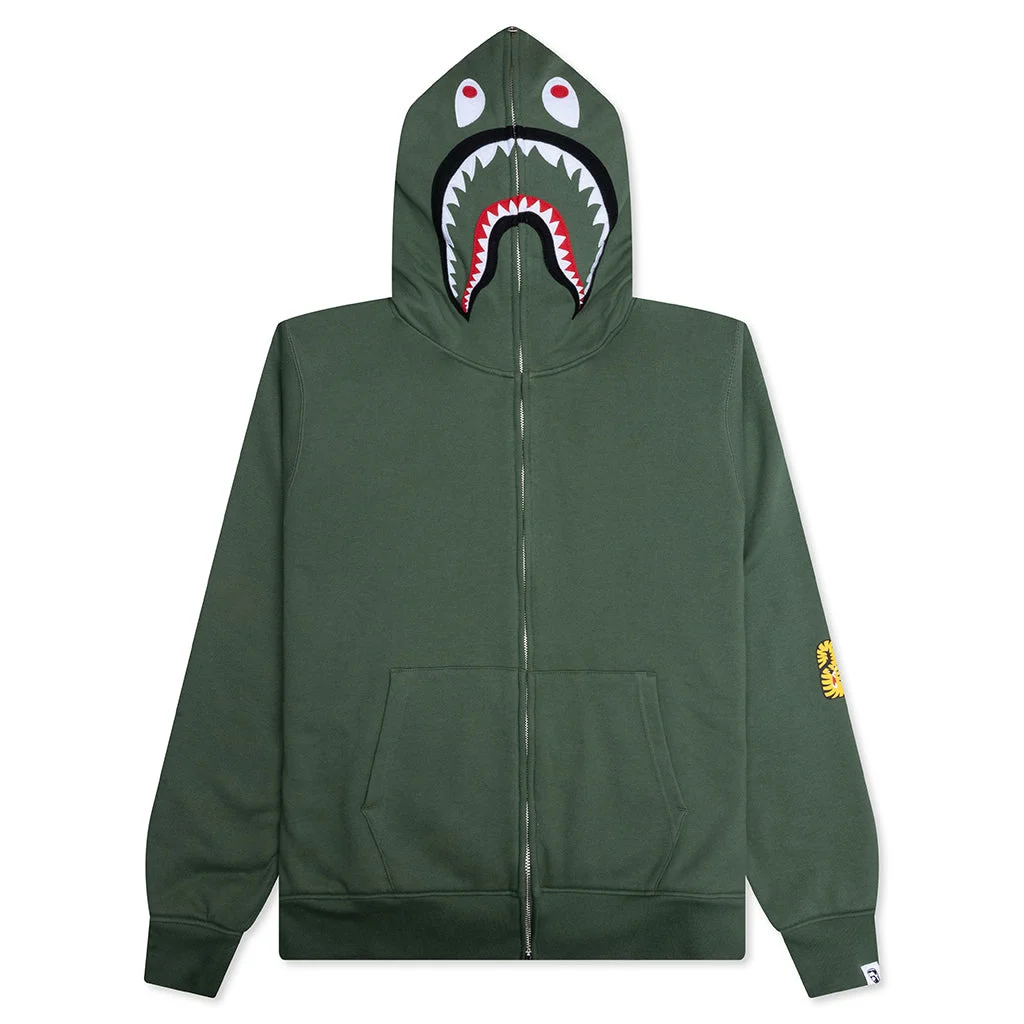 2ND SHARK FULL ZIP HOODIE - GREEN - 1