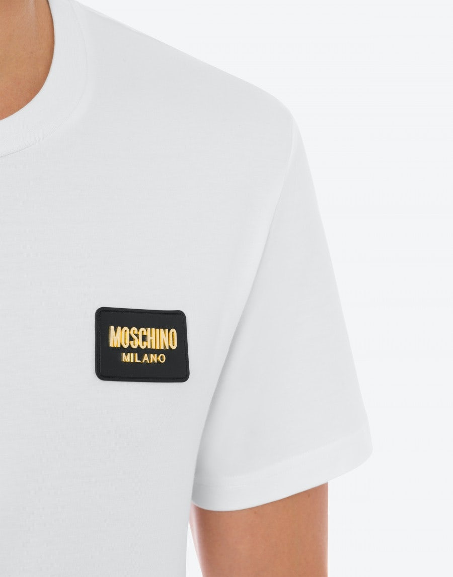 MOSCHINO LABEL JERSEY T-SHIRT - 4