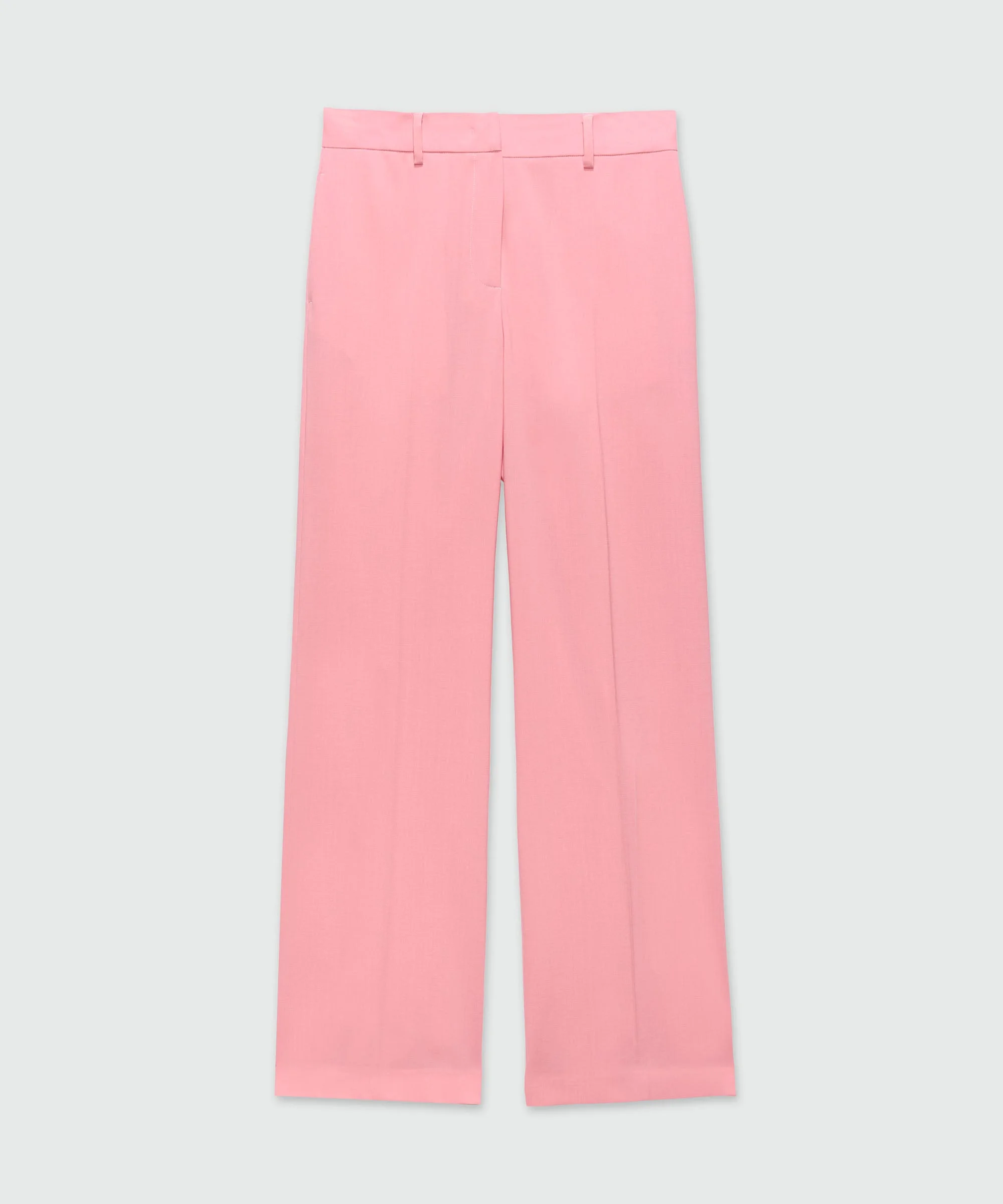 Pink flared trousers in cool wool - 1