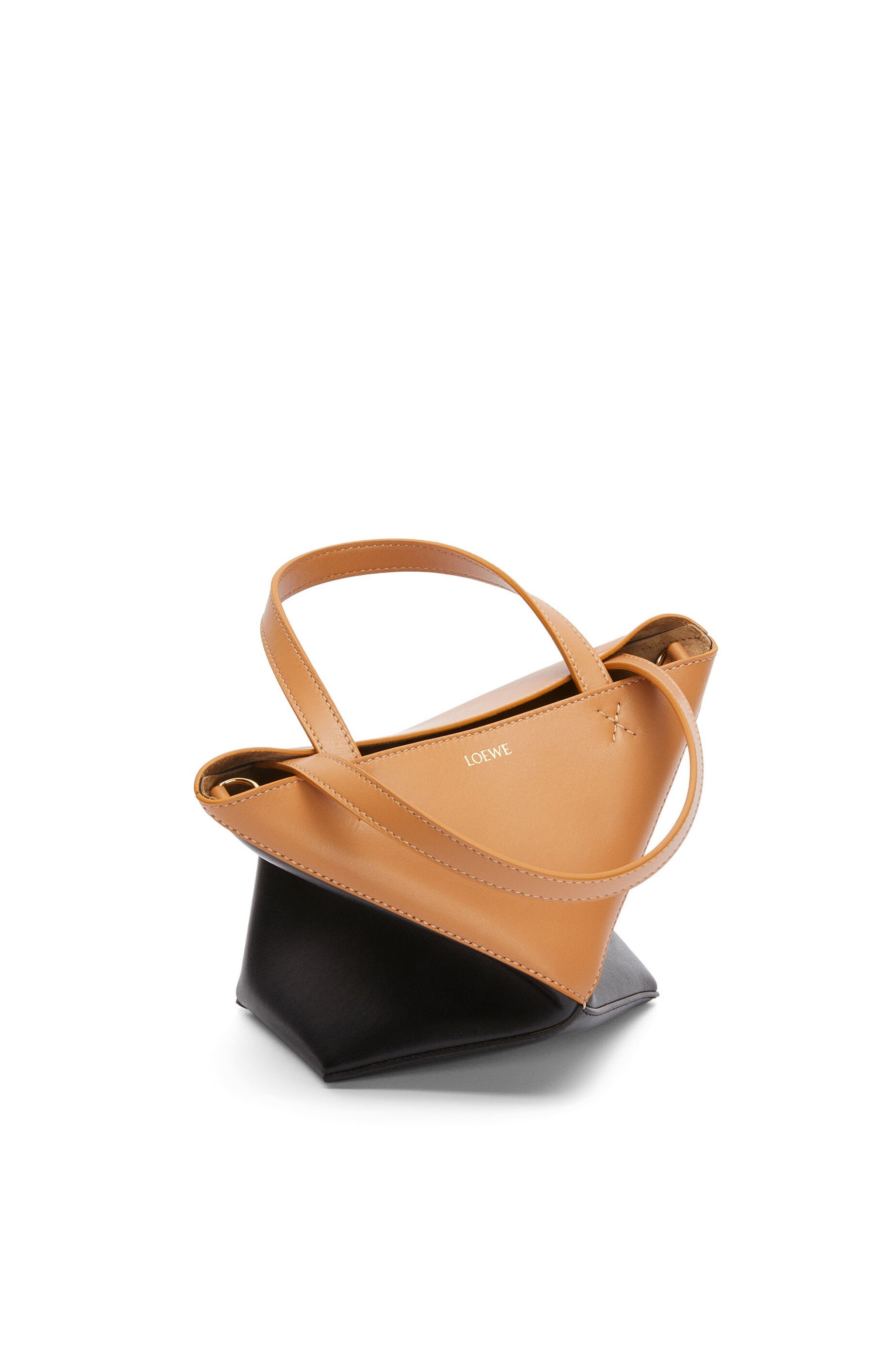 Mini Puzzle Fold Tote in shiny calfskin - 4