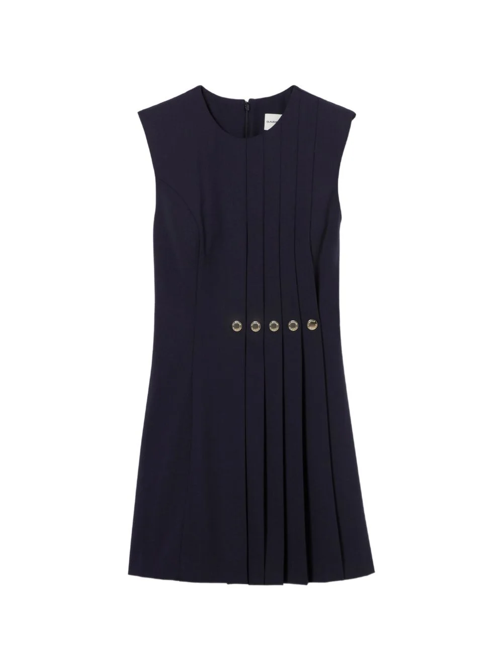 pleated button-detail dress - 1
