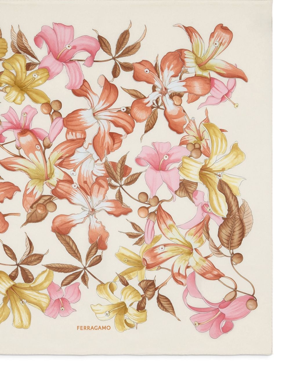 floral-print silk scarf - 3