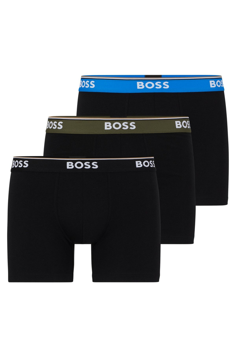 THREE-PACK OF STRETCH-COTTON BOXER BRIEFS WITH LOGOS 1