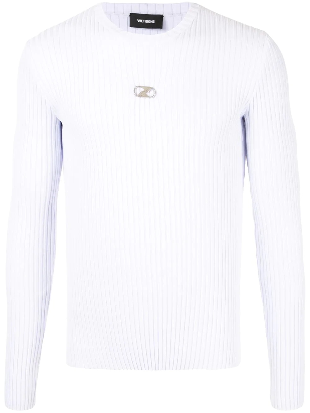 ribbed-knit crew neck jumper - 1