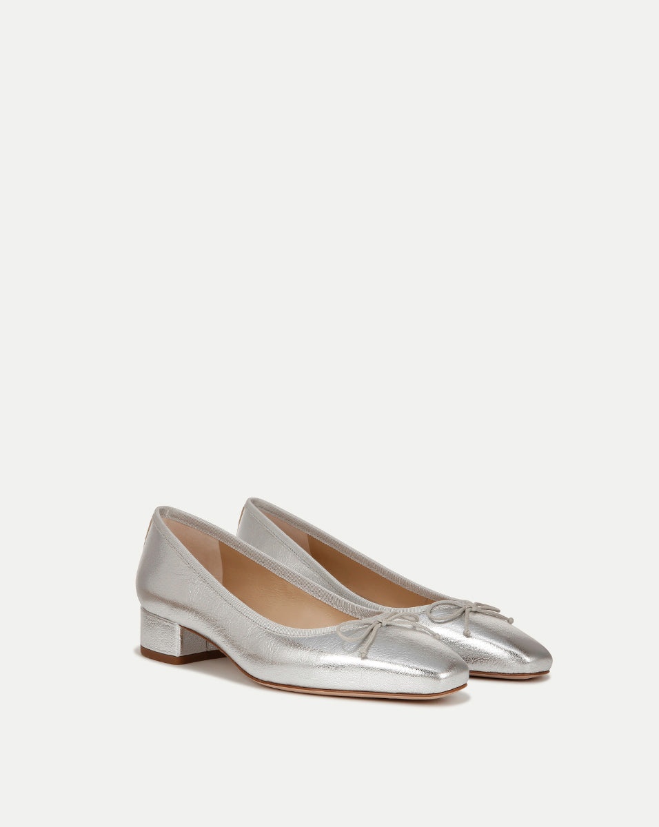 CECILE METALLIC LEATHER BALLET PUMP - 2