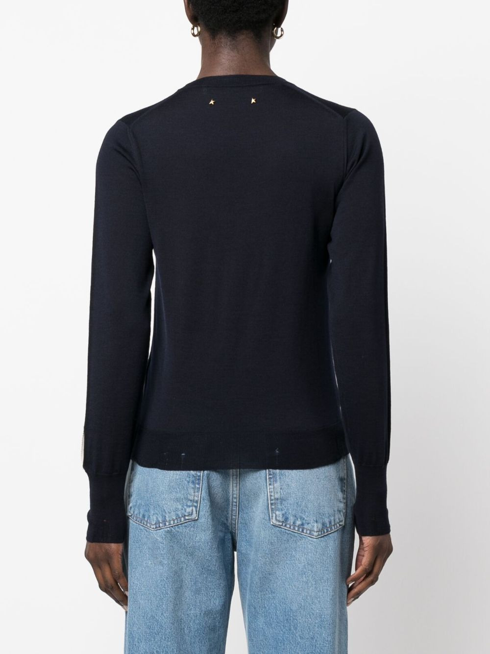 ribbed-trim wool sweater - 4
