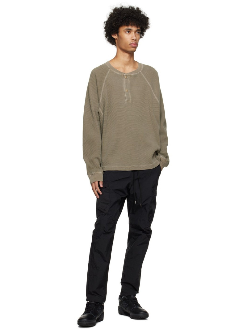 John Elliott Khaki Thermal Henley outlook