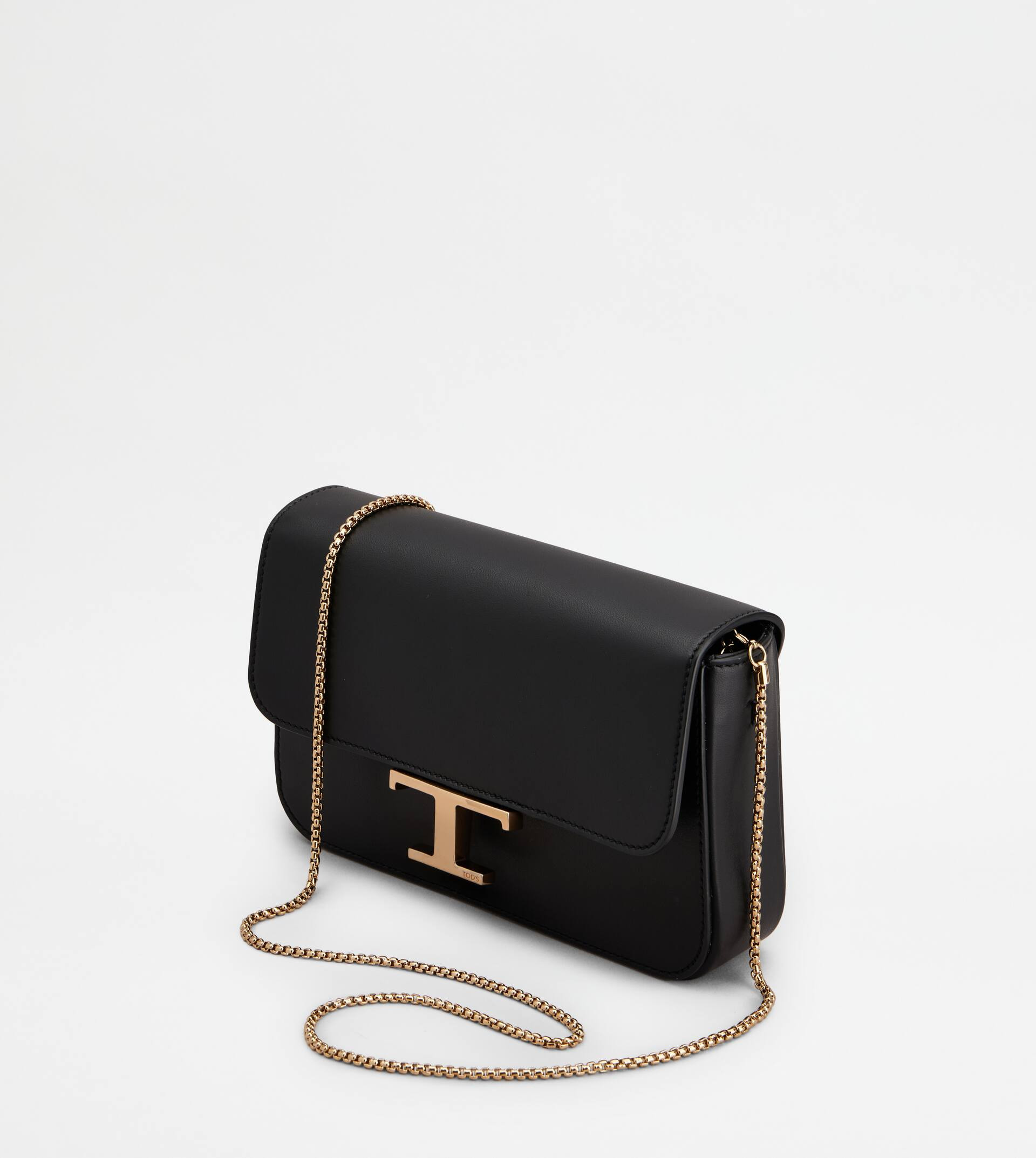 T TIMELESS FLAP BAG IN LEATHER MICRO - BLACK - 5