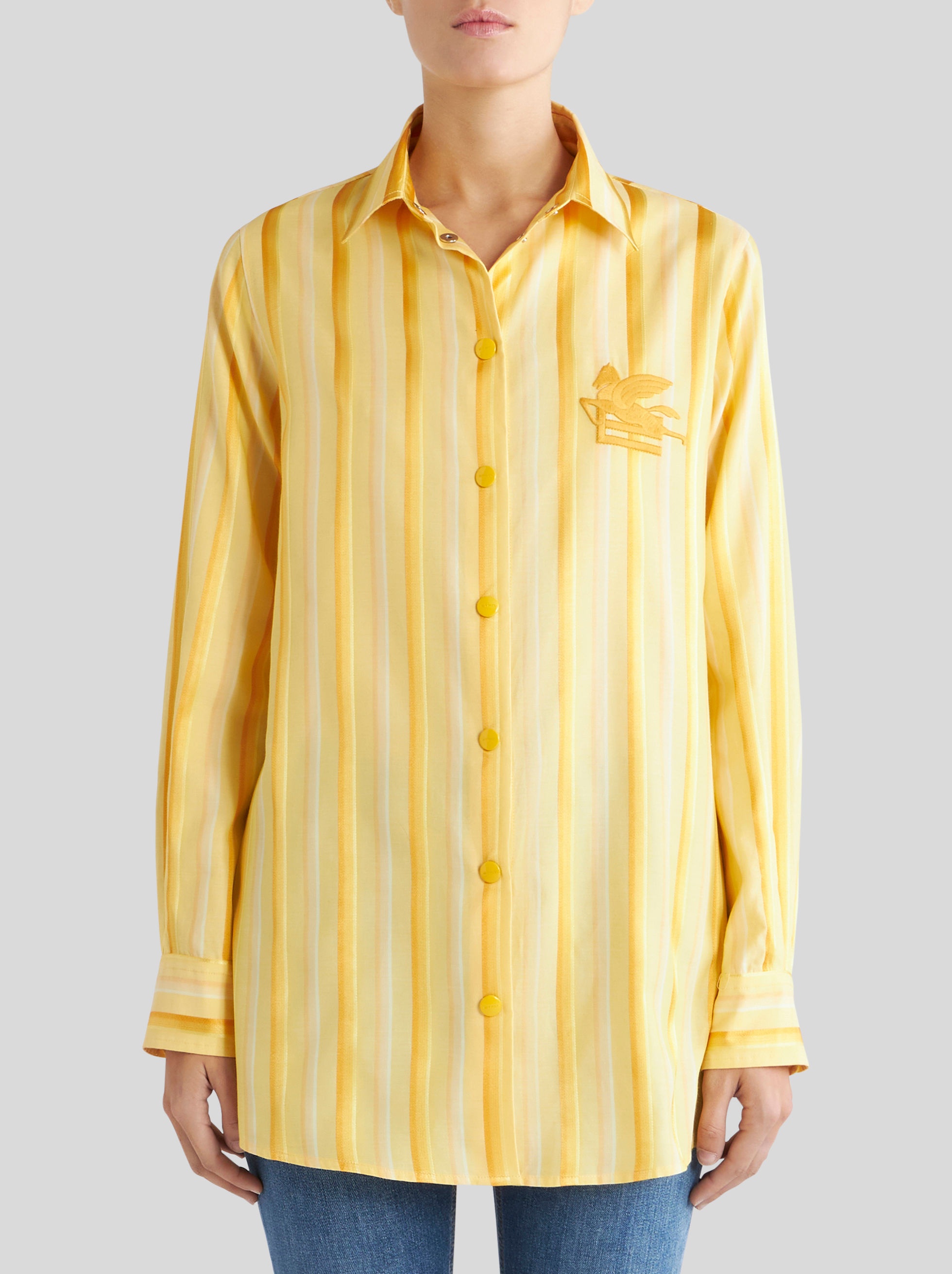 STRIPED SHIRT WITH PEGASO LOGO - 2