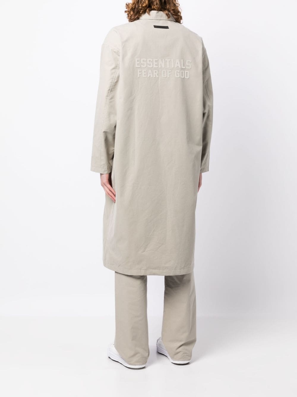 twill-weave single-breasted coat - 4
