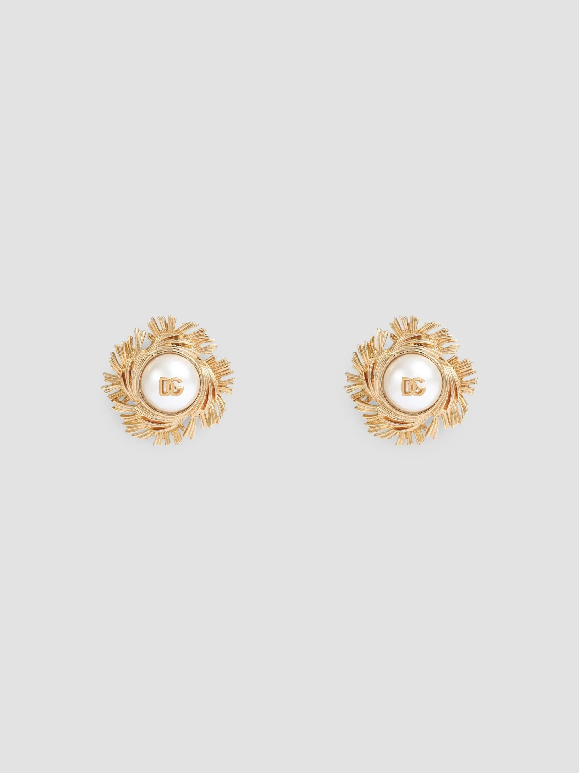 Women's Goldtone & Imitation Pearl Logo Clip-On Earrings - Gold - 1