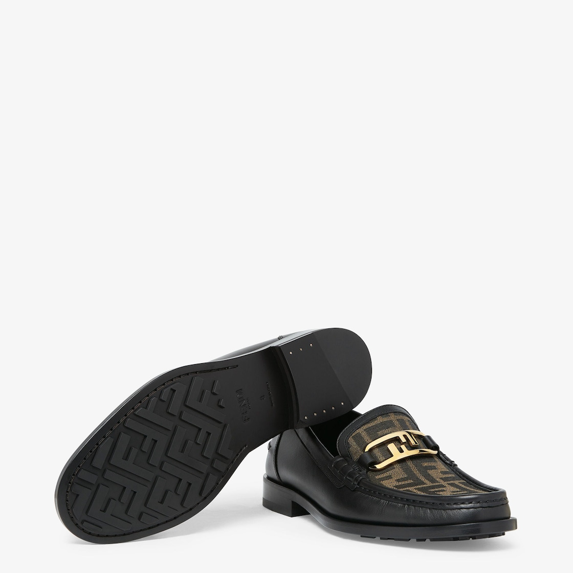 Black leather loafers - 5