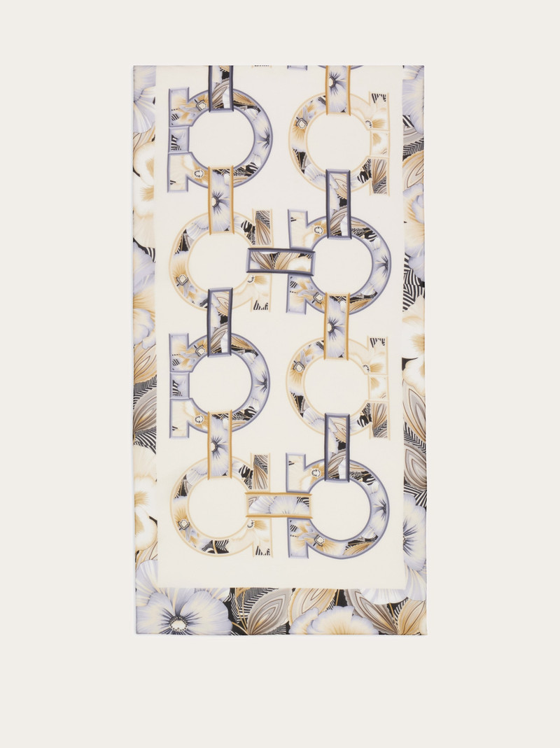 Gancini print silk scarf 4