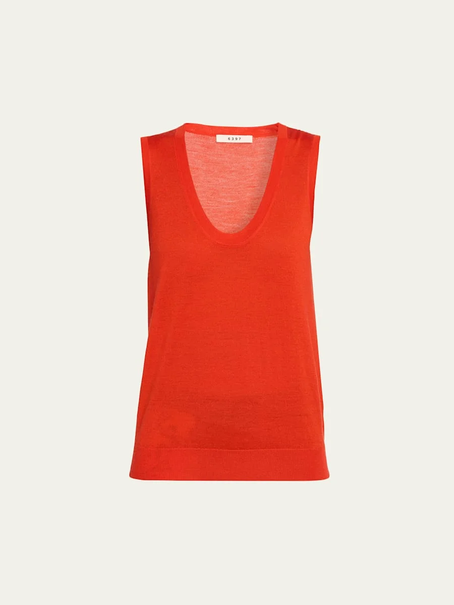 Wool-Cashmere Scoop-Neck Vest - 1