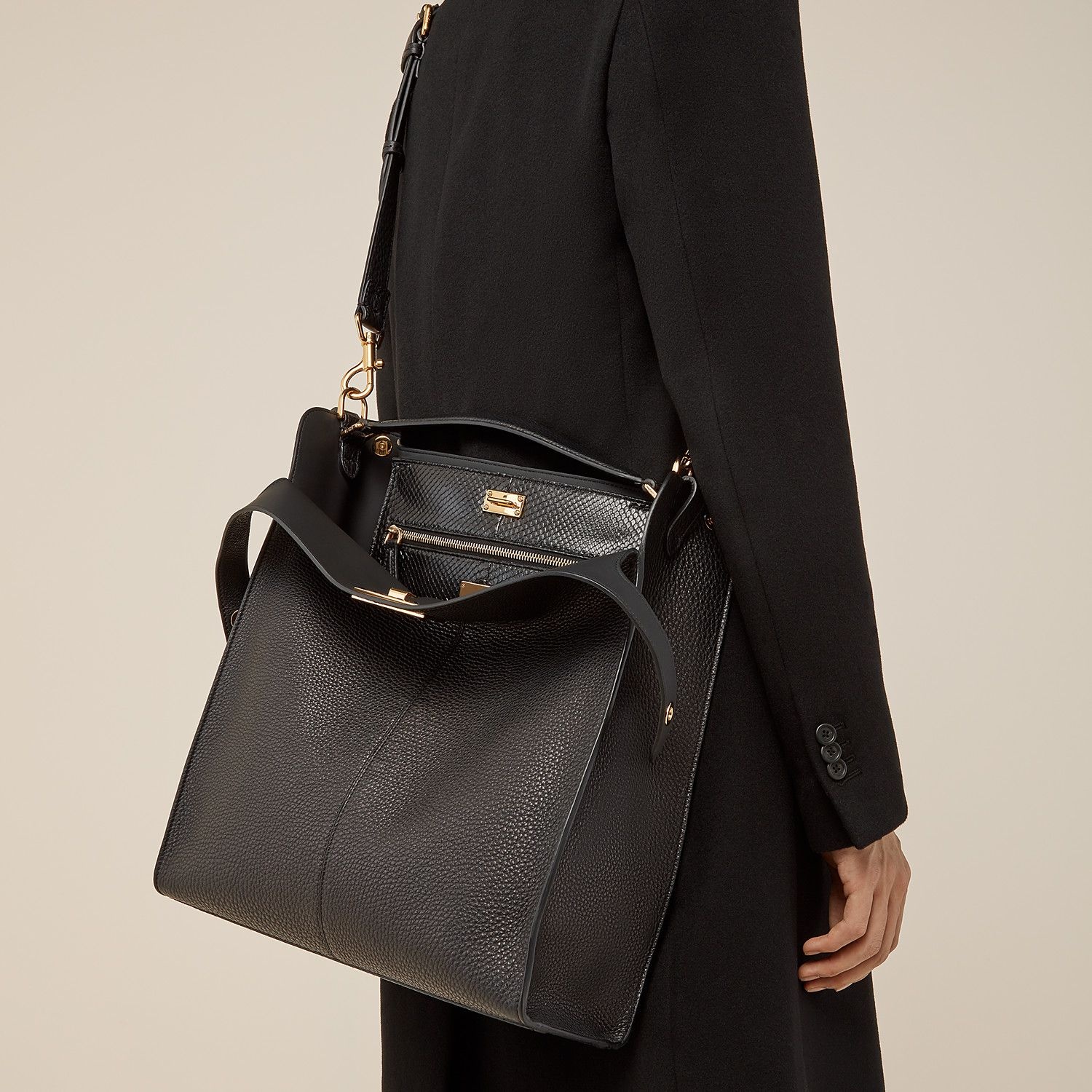 Black Romano leather bag - 6