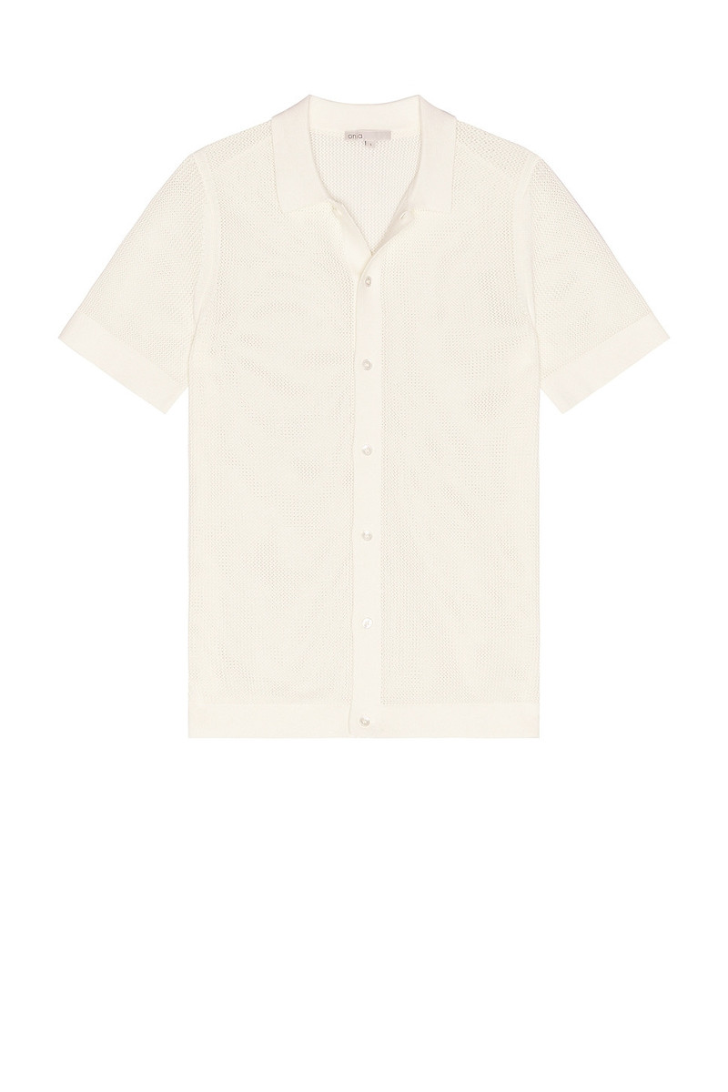 onia Crochet Knit Button Up Shirt outlook