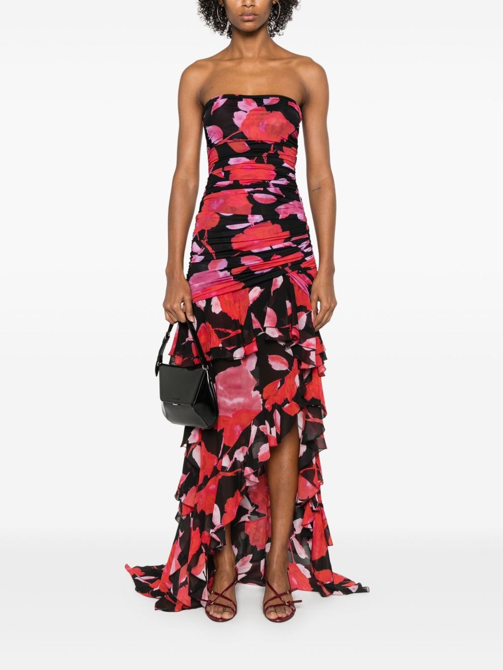 floral-print ruffled maxi dress - 2