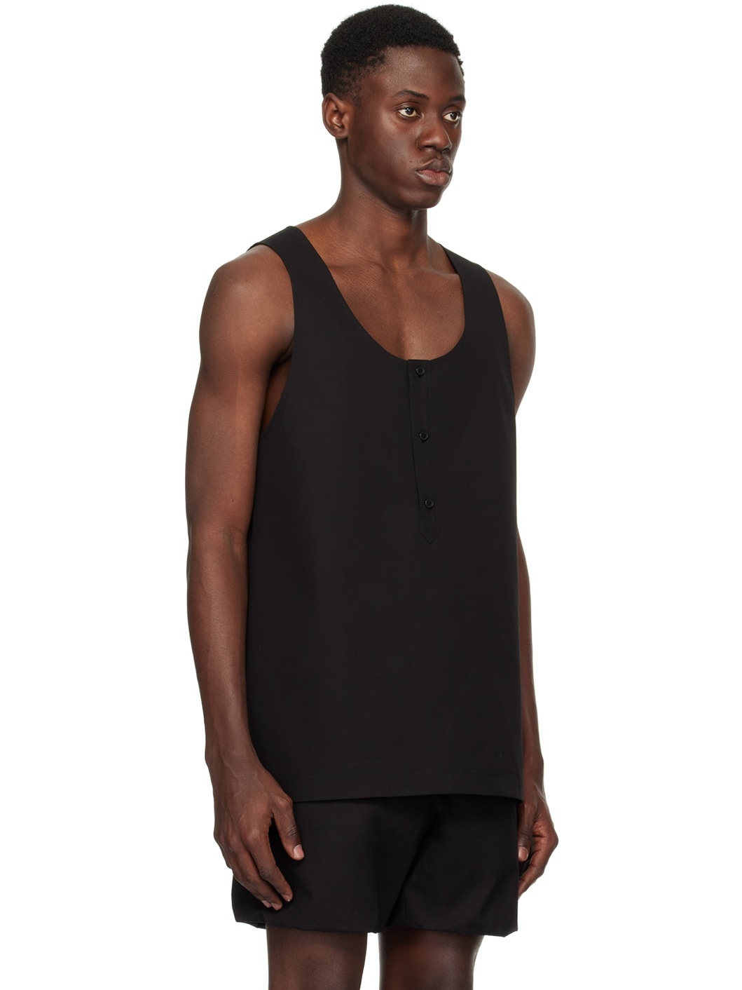 Black Scoop Neck Tank Top - 2