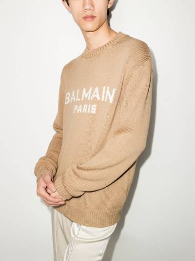 Balmain logo-intarsia jumper outlook