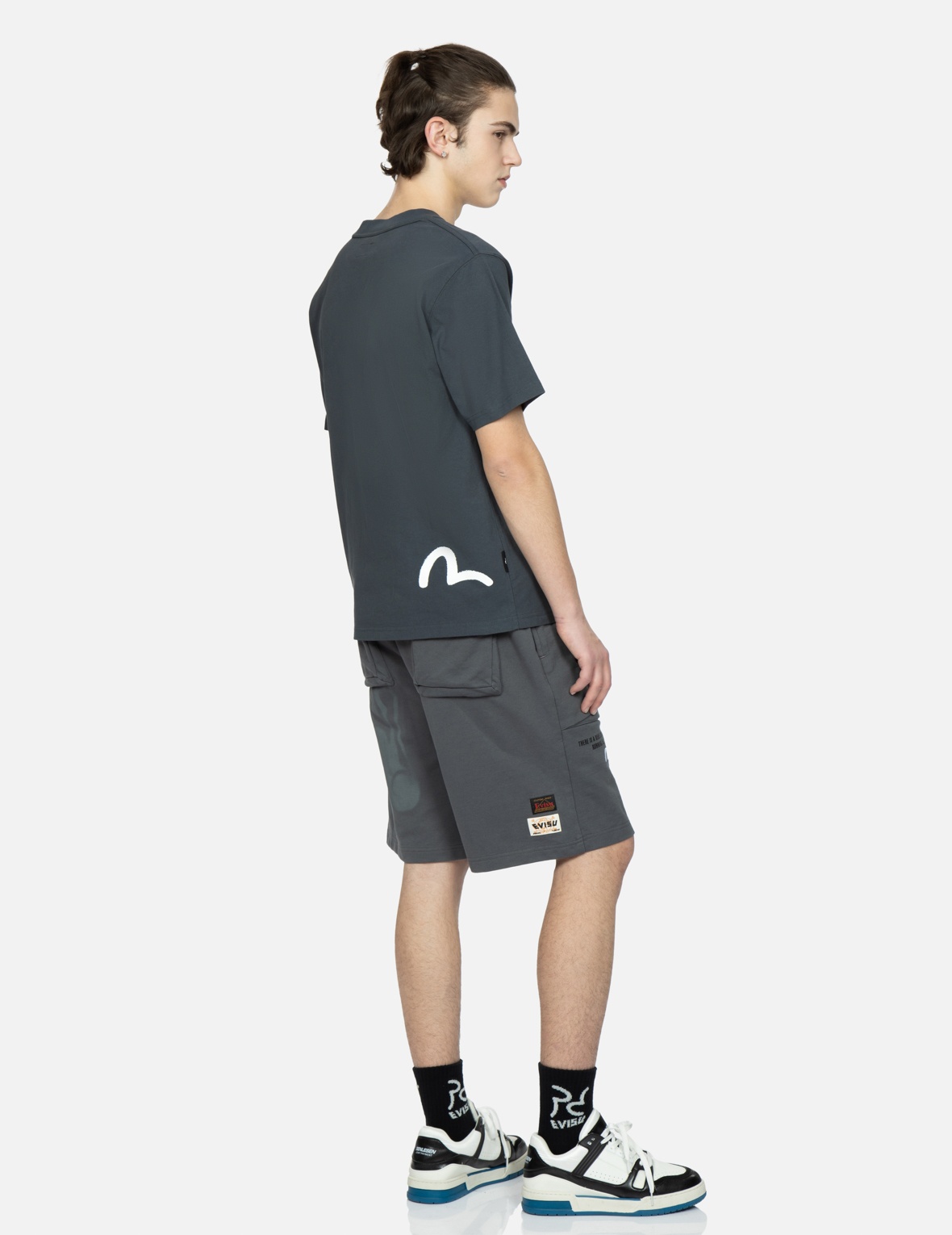 SEAGULL EMBROIDERY AND STENCIL GODHEAD PRINT SWEAT SHORTS - 3