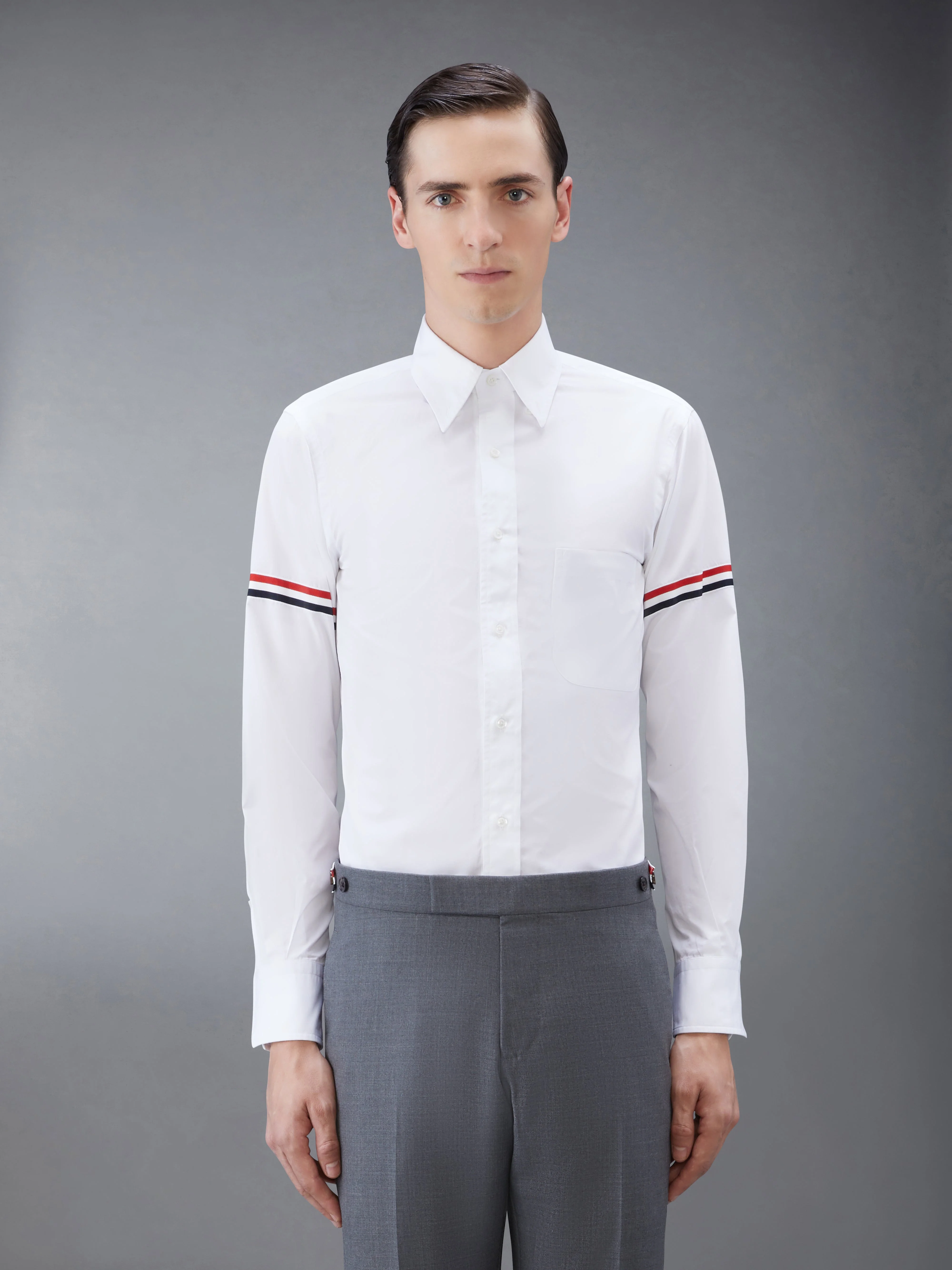 Poplin Grosgrain Armband Classic Shirt - 1