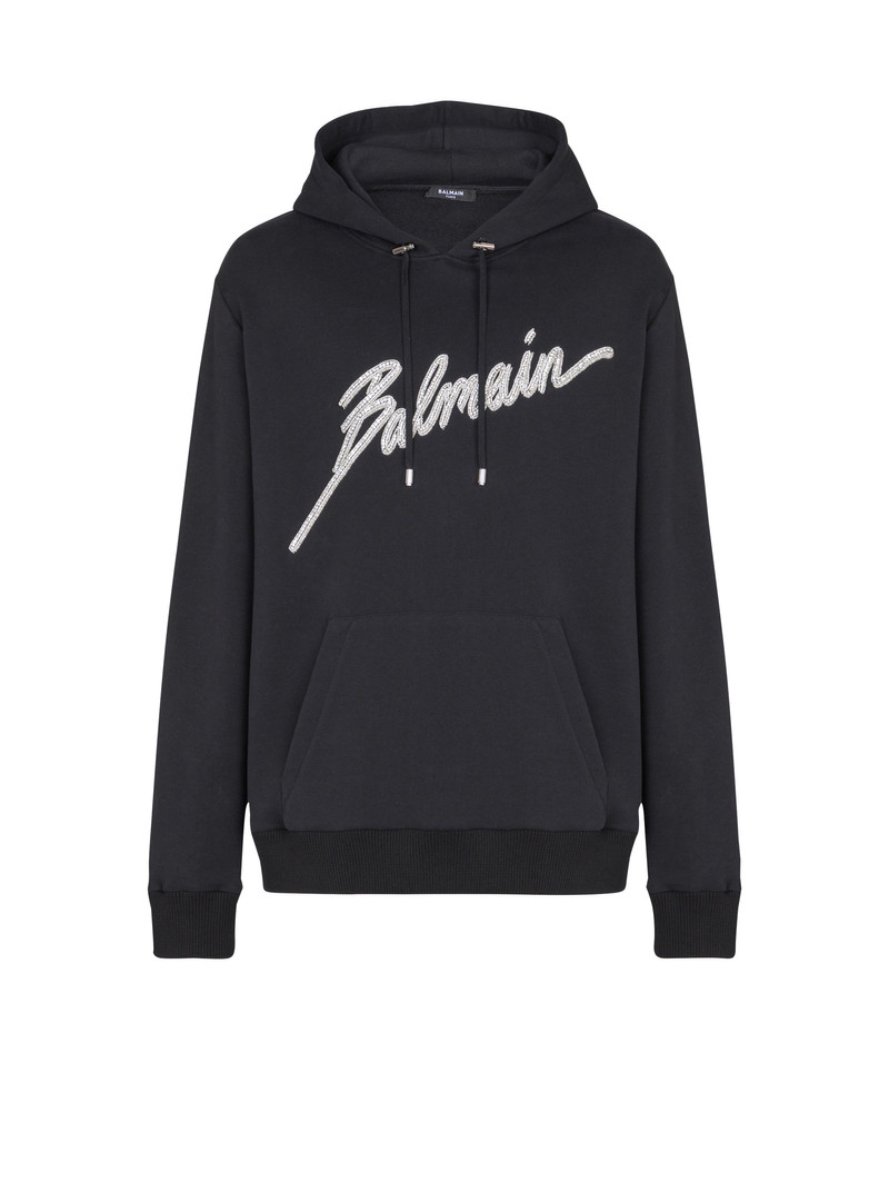 Embroidered Balmain Letter hoodie - 1