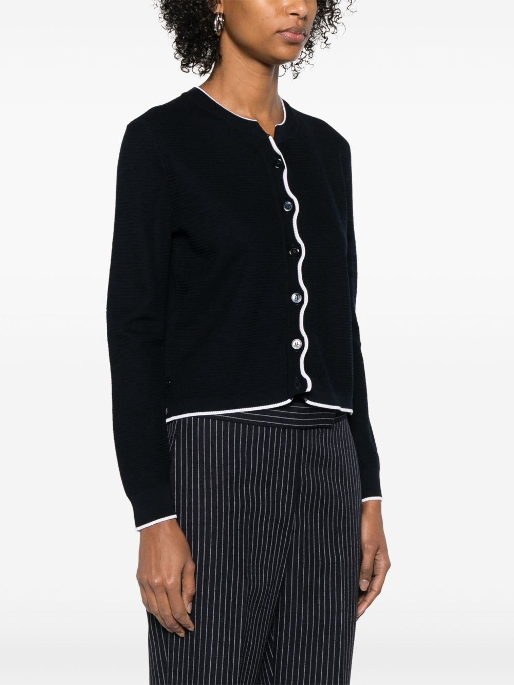 4 Bar Stripes textured cardigan - 3