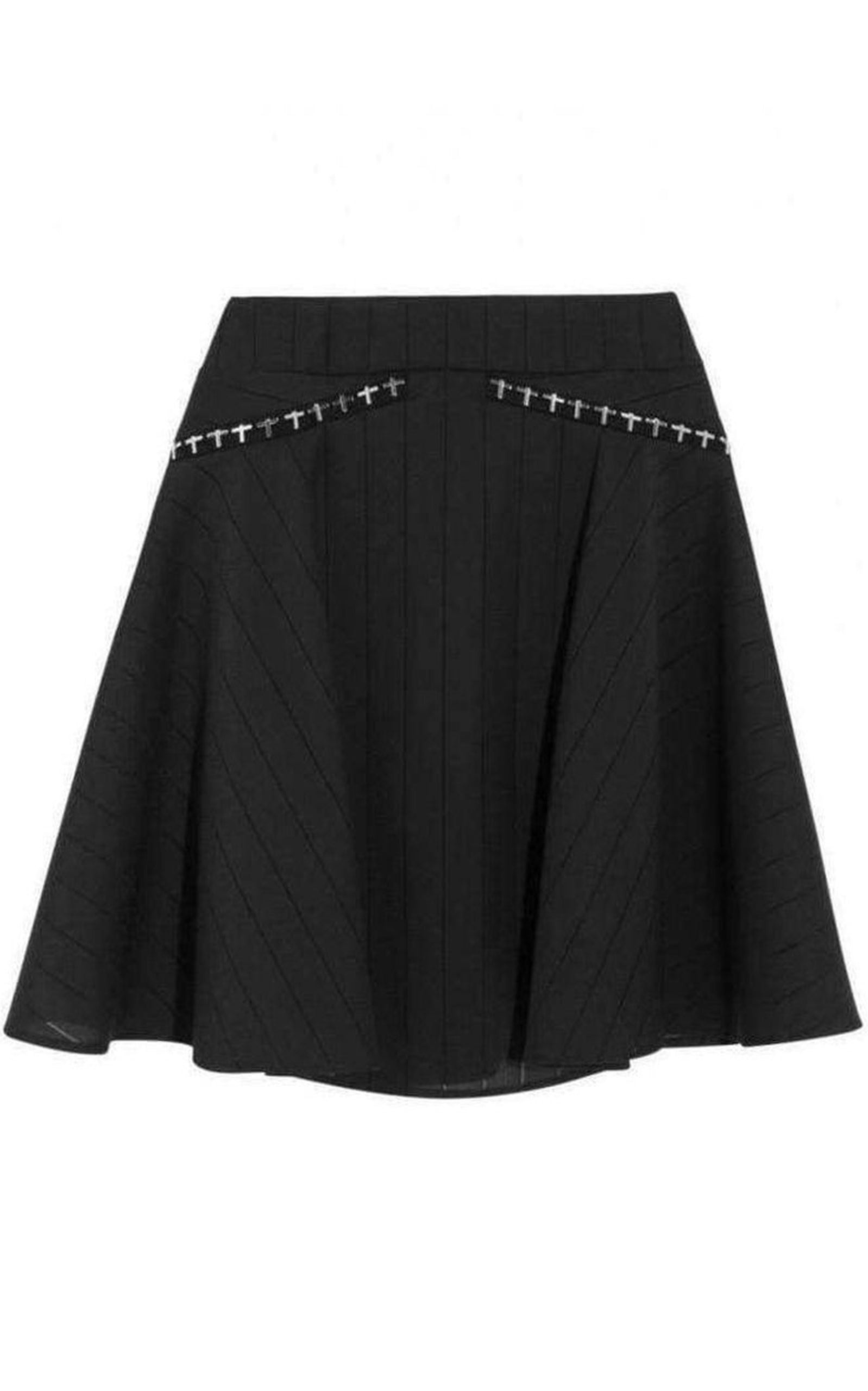 Flared Embellished Stretch Skirt - 1