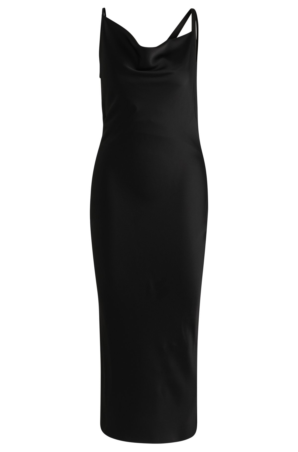 NAOMI X BOSS COCKTAIL DRESS WITH ASYMMETRIC DRAPED NECKLINE - 1
