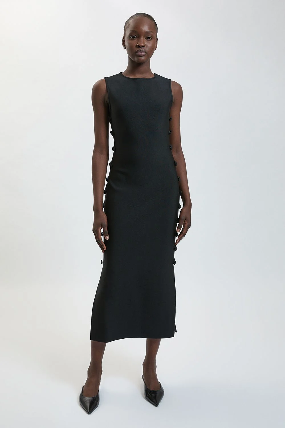Petite Military Button Detail Bandage Maxi Dress - 1