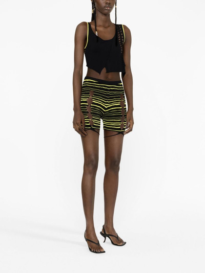 RUI striped cut-out shorts outlook