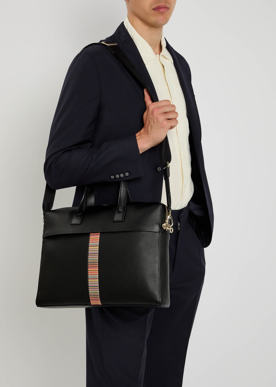 Paul Smith Striped Grained Leather Briefcase - 6