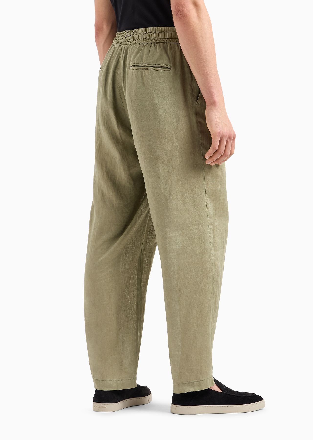 Single-pleat, linen-canvas trousers - 4