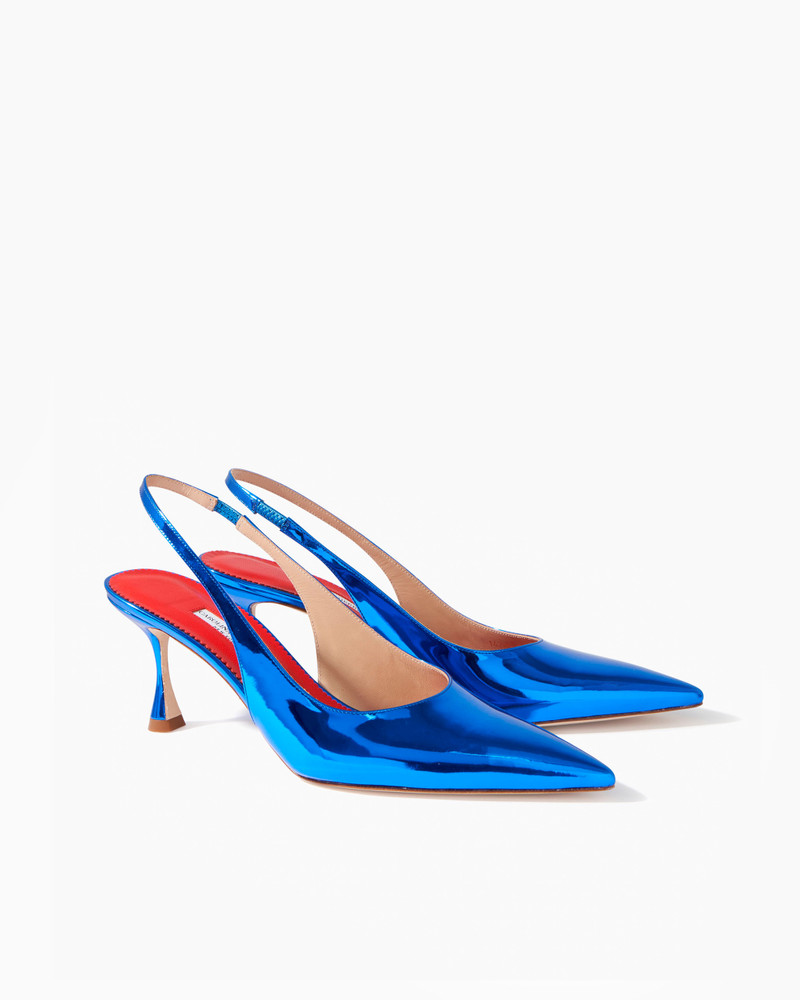 CAROLINA HERRERA Kitten Heel in Metallic Patent Leather outlook