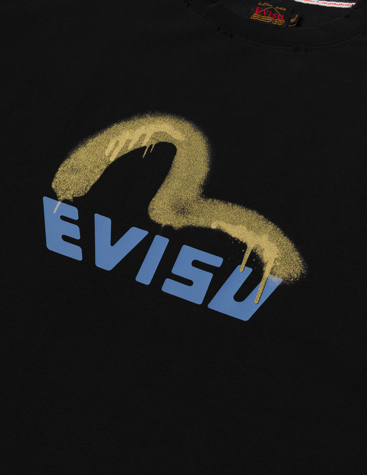 Graffiti-Style Seagull and Logo Print Relax Fit T-Shirt - 7