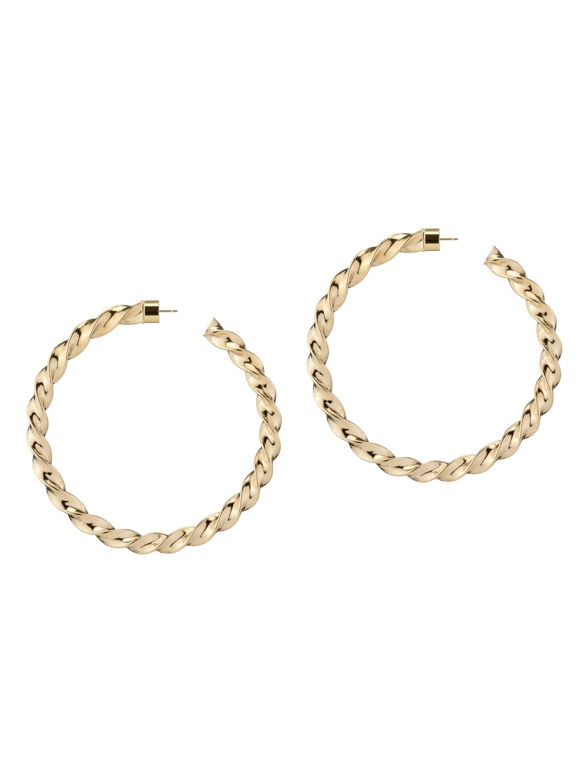 Women's Karla 10K-Gold-Plated Twisted Hoop Earrings - Yellow Gold - 1