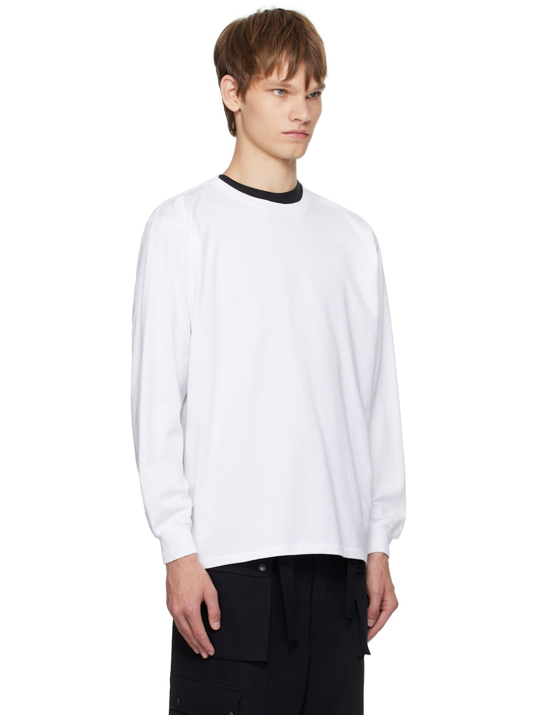 White Luster Plaiting L/S T-shirt - 2