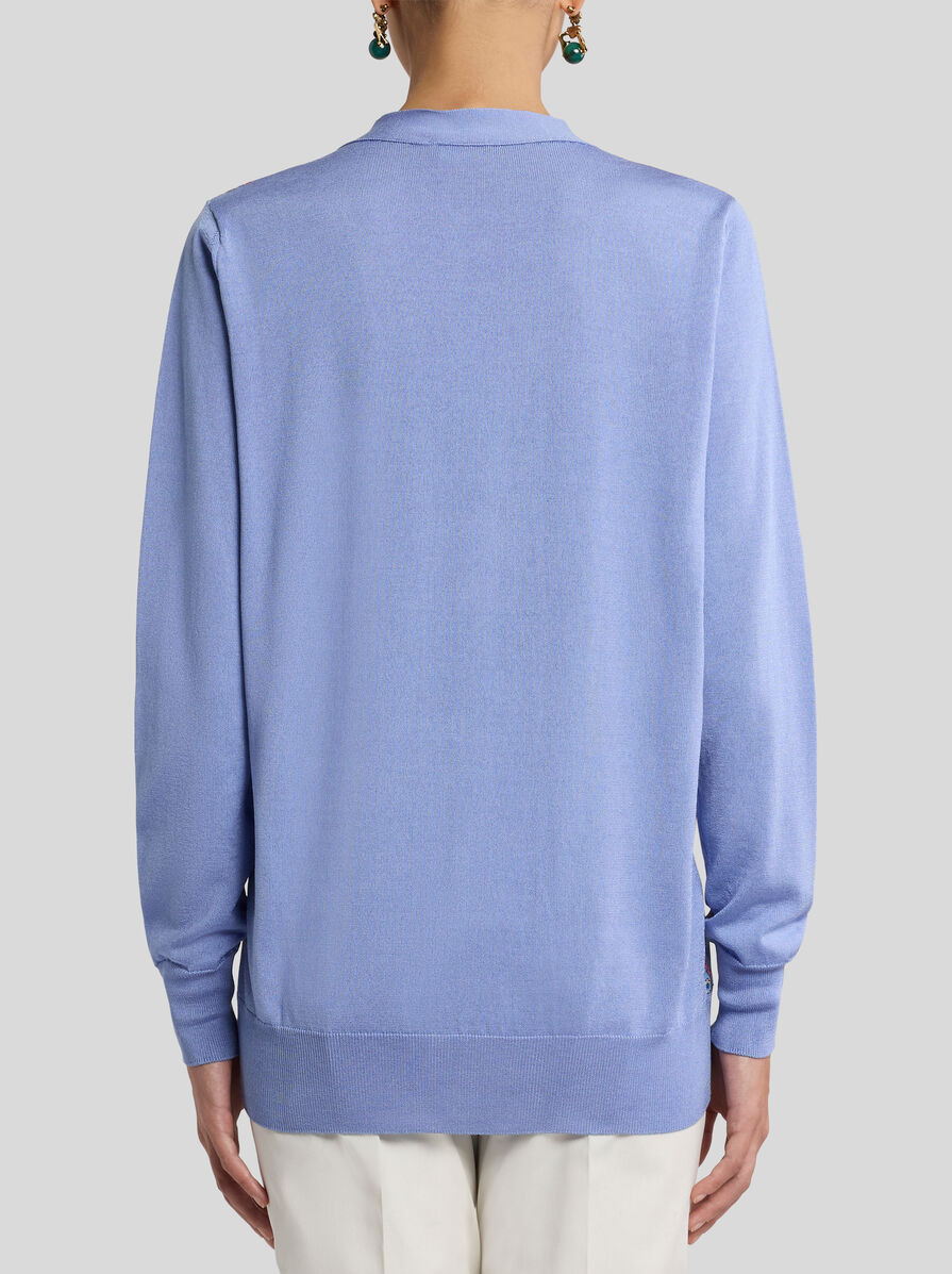 COTTON AND SILK CARDIGAN WITH PRINT - 4