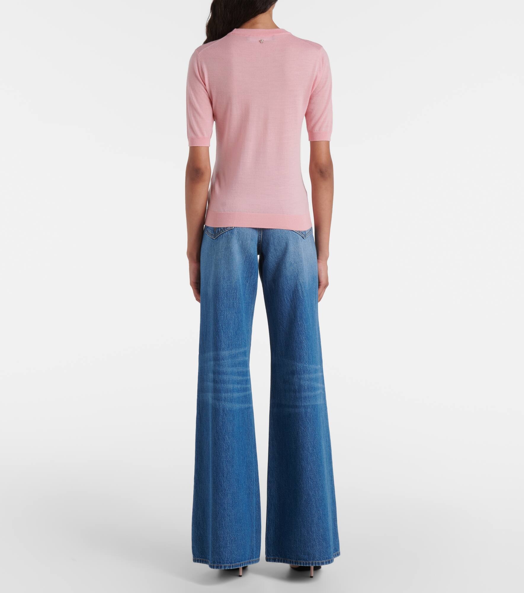 Logo jacquard knitted top - 3