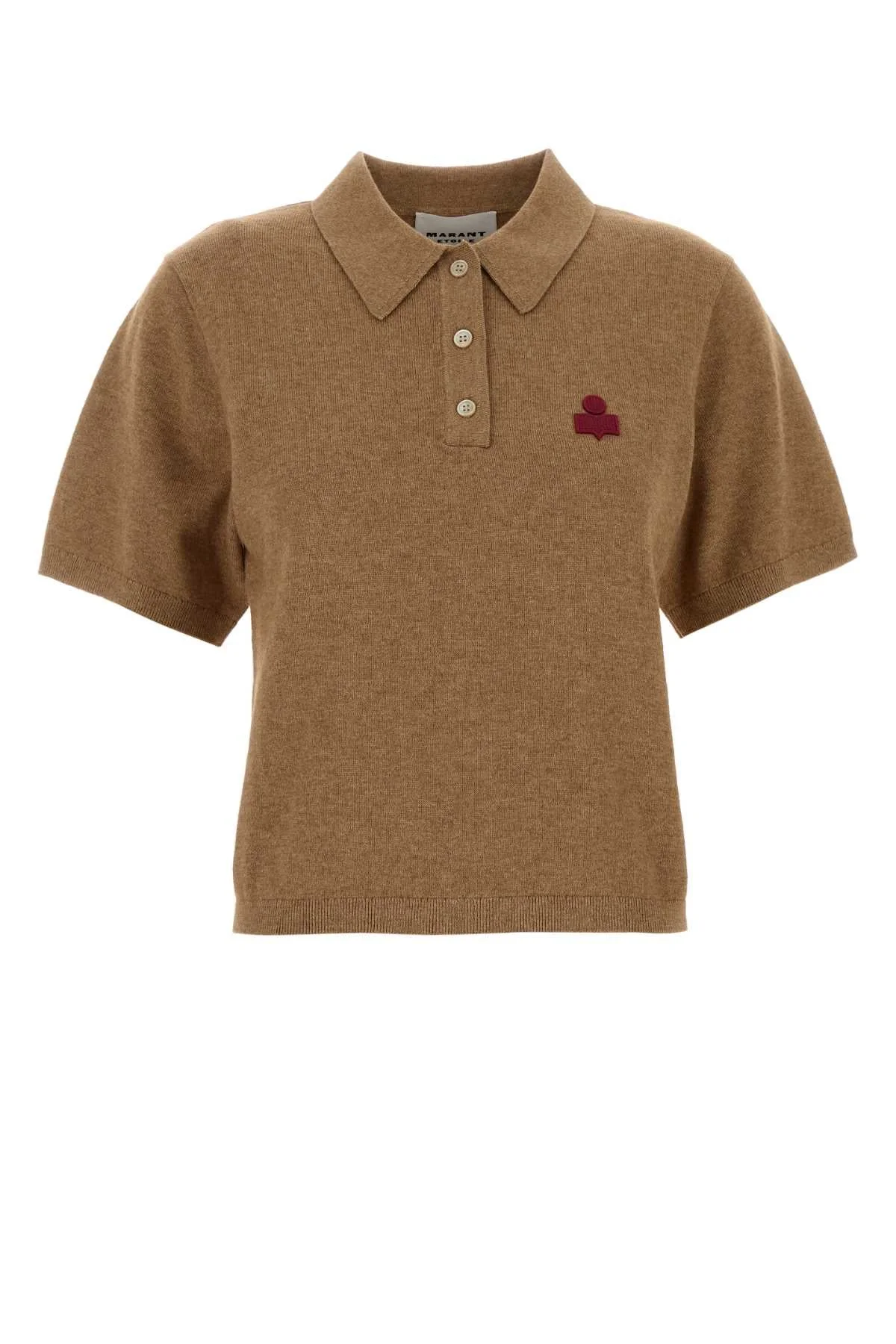 Isabel Marant Etoile Women Biscuit Cotton Blend Althea Polo Shirt - 1