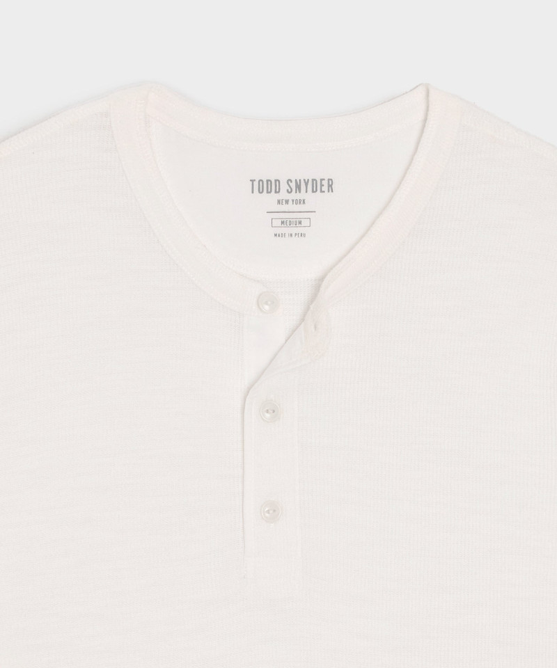 Lightweight Mini Waffle Henley 4