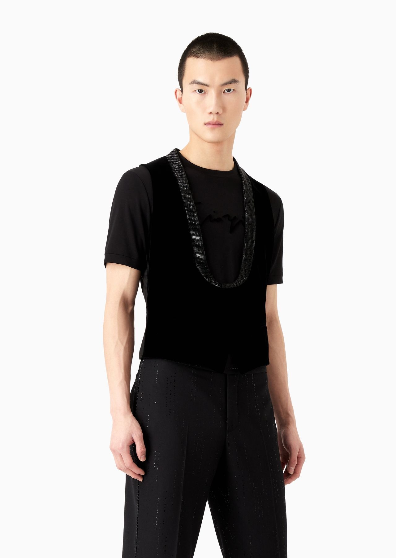 Giorgio’s single-breasted waistcoat in velvet - 2