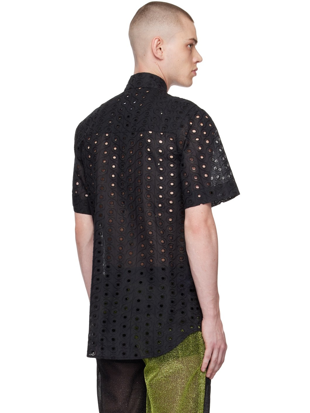 Black Perforated Shirt - 3