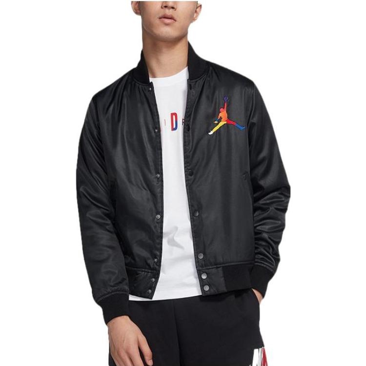 Air Jordan Solid Color Logo aviator Jacket Black AV0113-010 - 4
