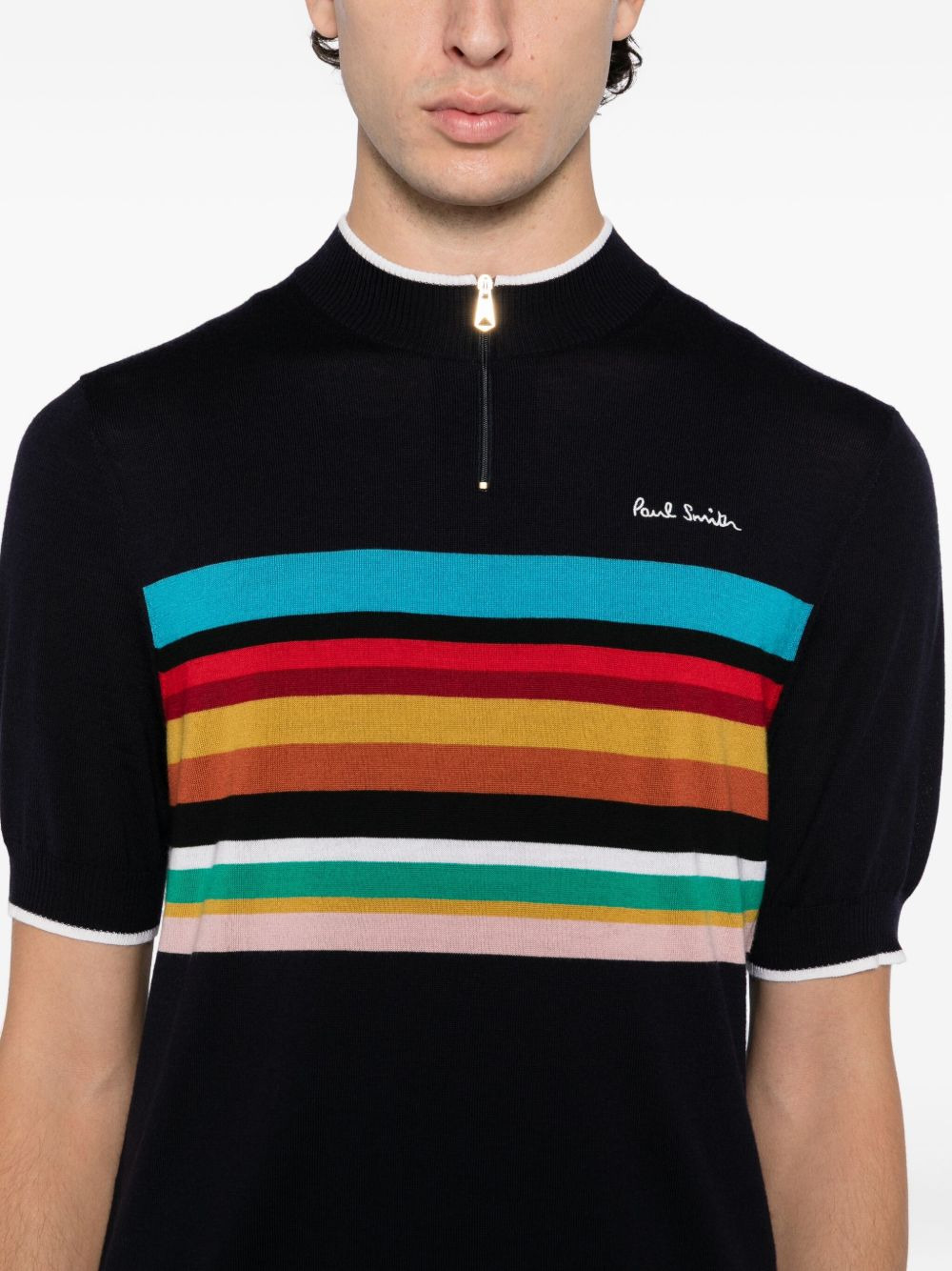 LOGO-EMBROIDERED STRIPED TOP - 2