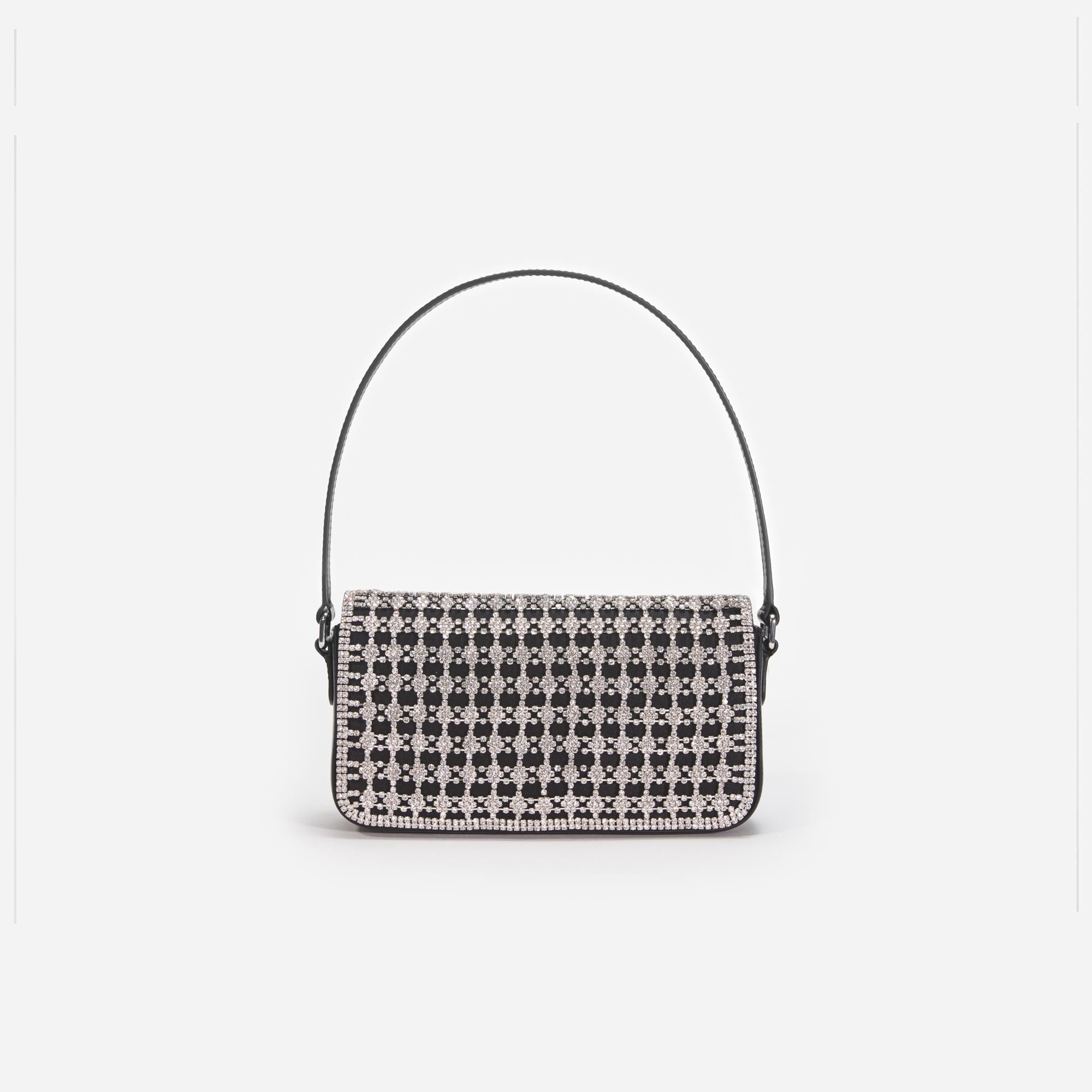 Black Crystal Baguette Bag - 3