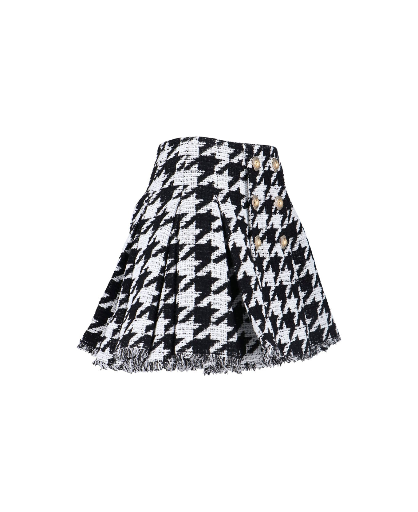 Houndstooth Mini Skirt - 3