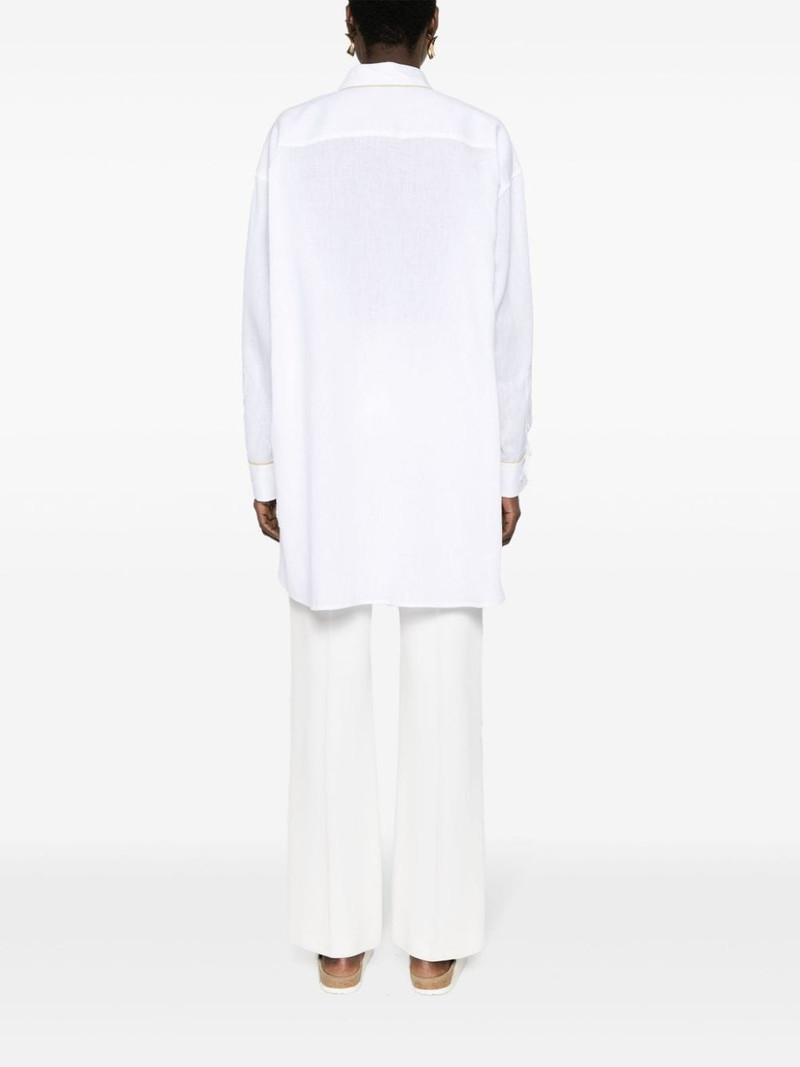 contrast-trim linen shirt 4