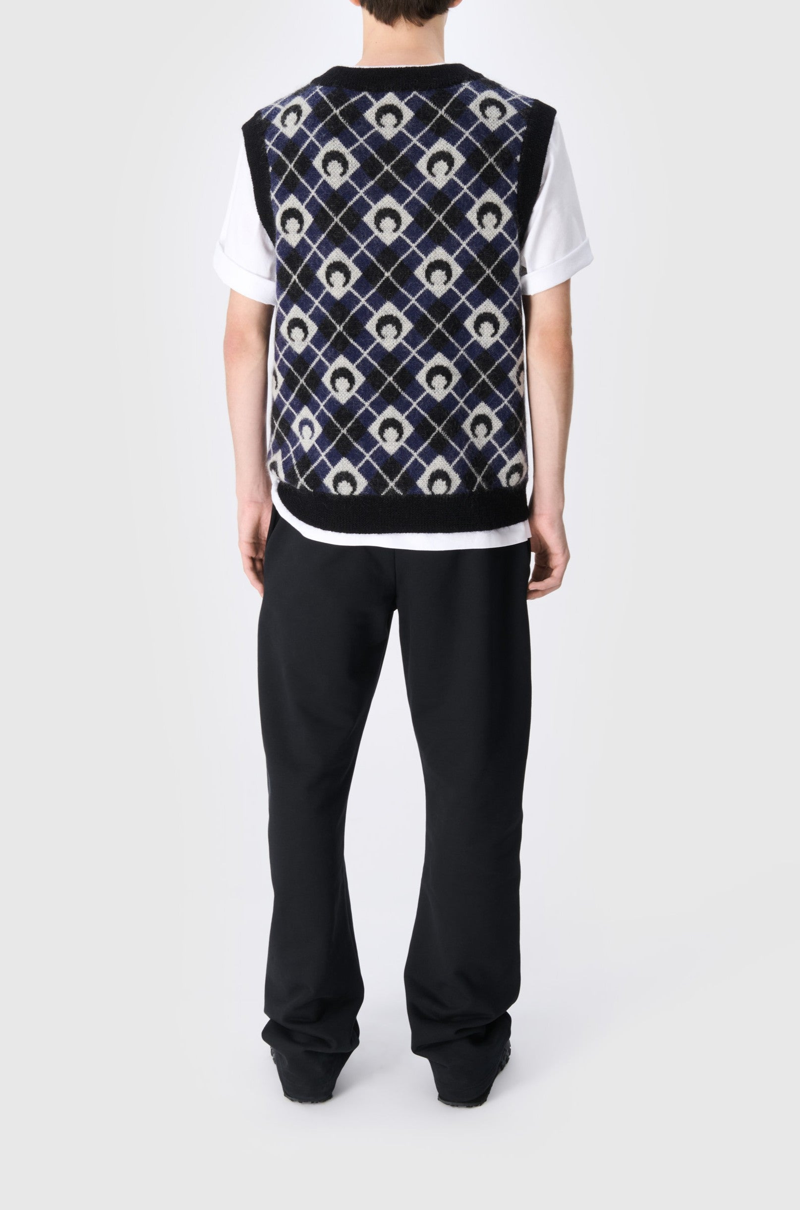 Moon Argyle Knit Vest - 3